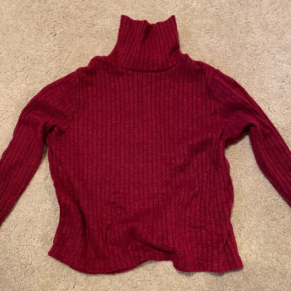 Cropped Red Turtleneck Long sleeve